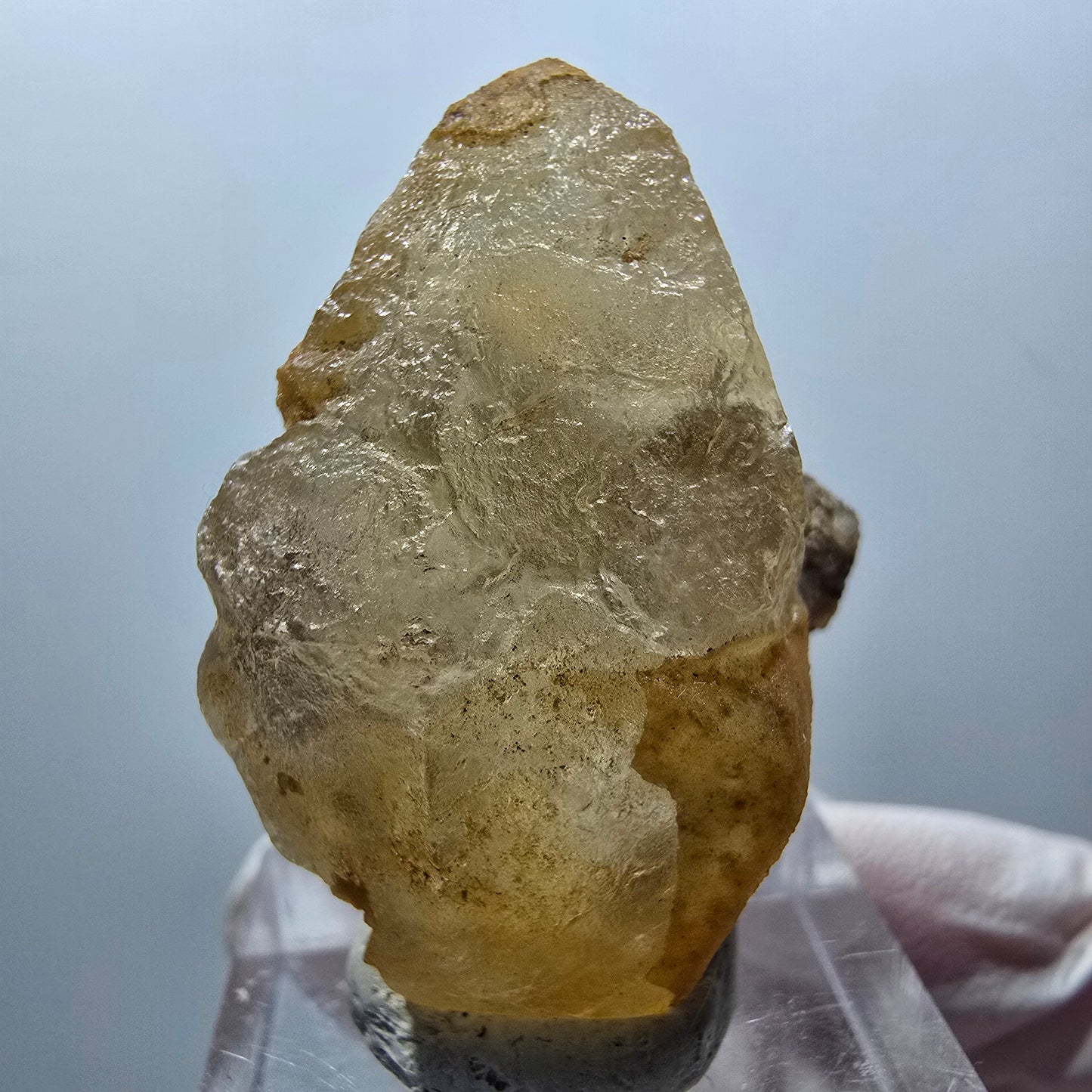Seltene Calcit X auf Matrix Kristall Spitze, gelb Erongo, Namibia 39*29*17mm #13101