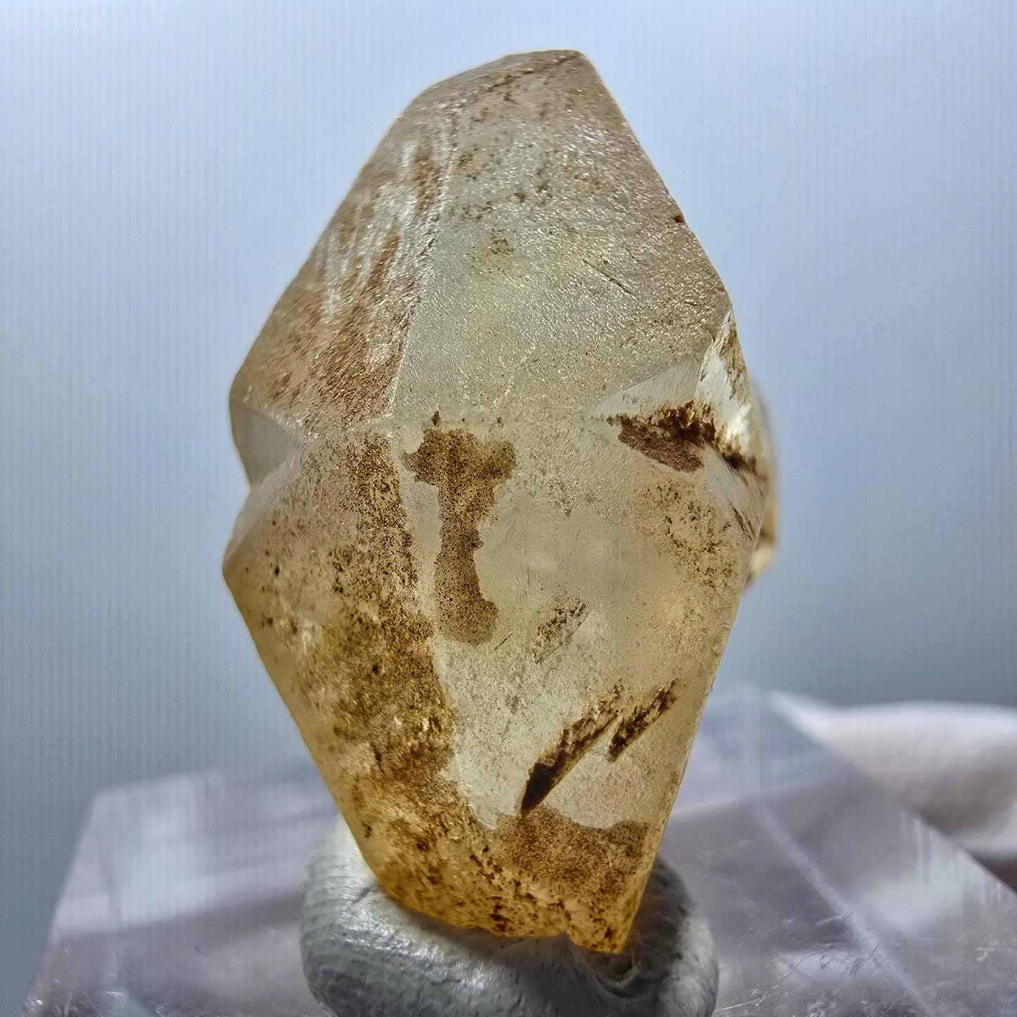 Seltene Calcit X Kristall Spitze, gelb Erongo, Namibia 29*20*15mm #13104