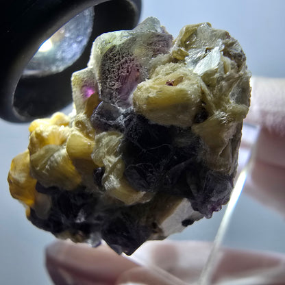 Phantom Fluorit, Hyalit Opal, Muskovit Stufe Erongo, Namibia 32*26*22mm #13120