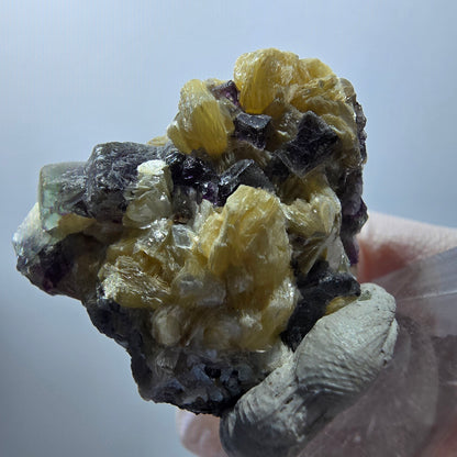 Phantom Fluorit, Hyalit Opal, Muskovit Stufe Erongo, Namibia 32*26*22mm #13120