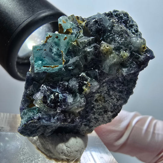 Phantom Fluorit Würfel auf Orthoklas Stufe Erongo, Namibia 39*26*22mm #13121