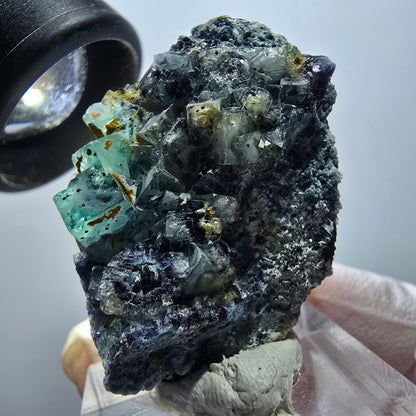 Phantom Fluorit Würfel auf Orthoklas Stufe Erongo, Namibia 39*26*22mm #13121