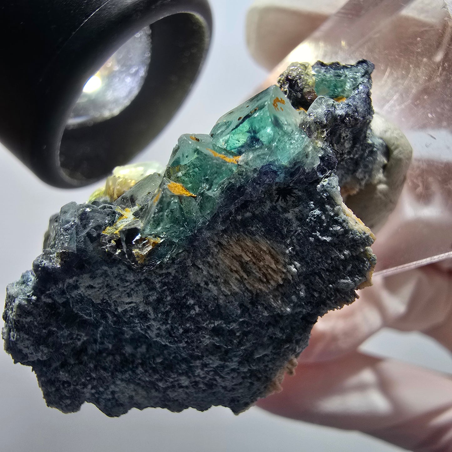 Phantom Fluorit Würfel auf Orthoklas Stufe Erongo, Namibia 39*26*22mm #13121