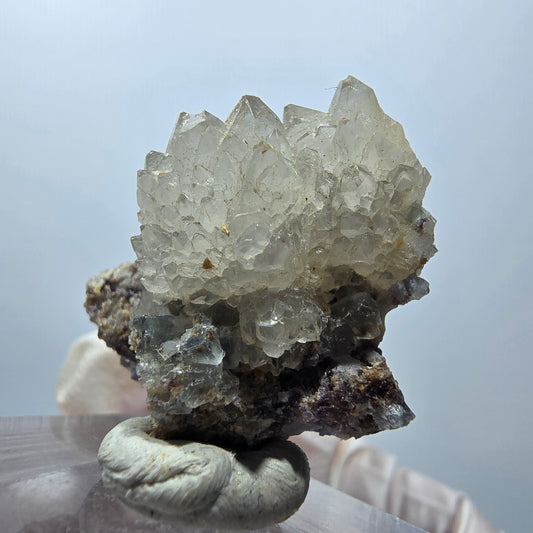 Seltene Quarz auf Fluorit Stufe Okorusu, Namibia 26*21*17mm #13122