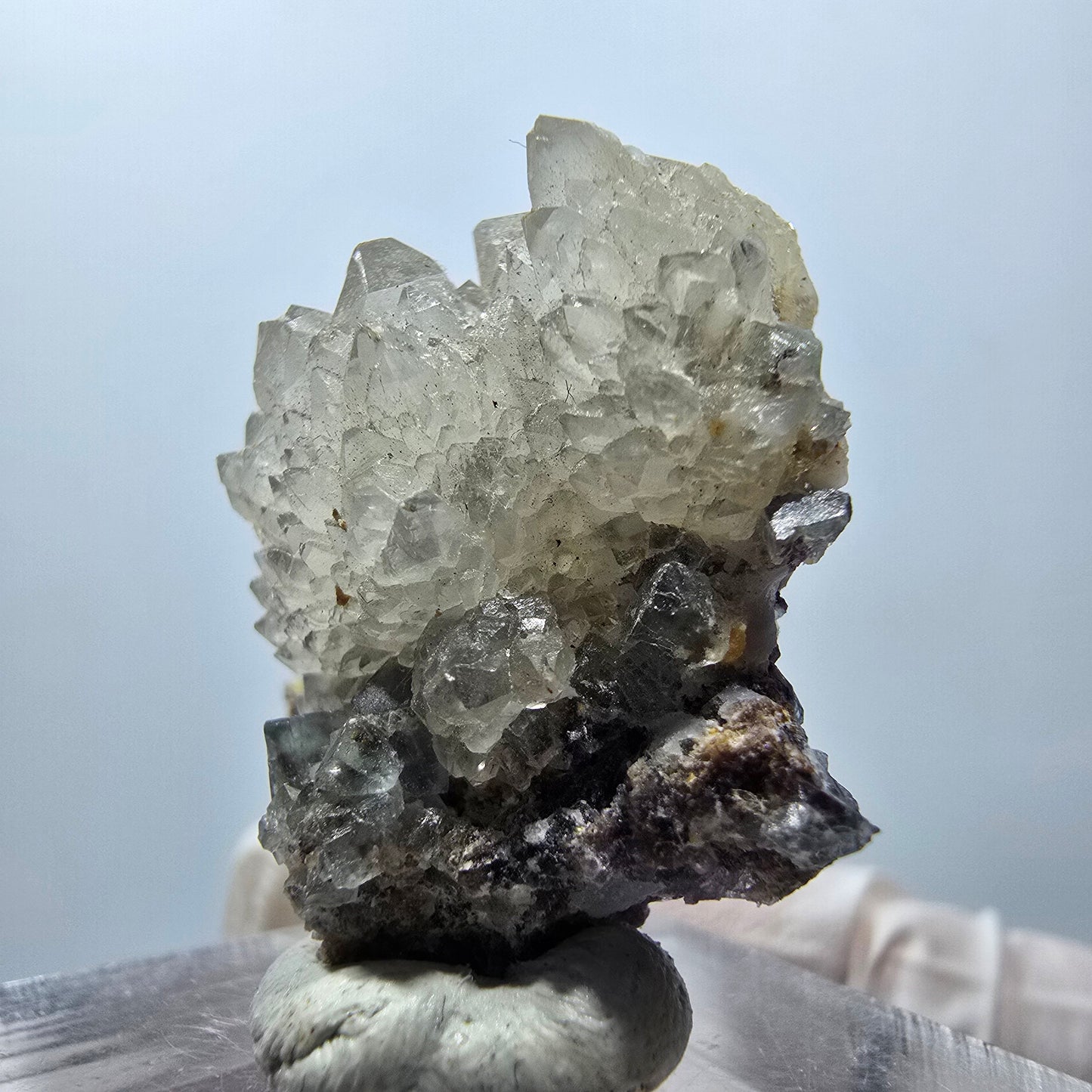 Seltene Quarz auf Fluorit Stufe Okorusu, Namibia 26*21*17mm #13122