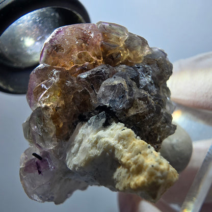 Phantom Fluorit Würfel, Schörl Turmalin, Orthoklas Stufe Erongo, Namibia 43*31*37mm #13123