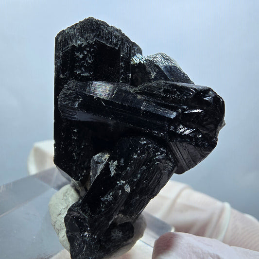 Seltene Schörl Turmalin, Hyalit Opal Stufe Erongo, Namibia 34*25*18mm #13125