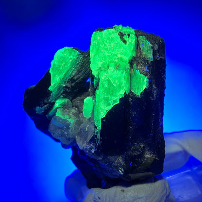 Seltene Schörl Turmalin, Hyalit Opal Stufe Erongo, Namibia 34*25*18mm #13125
