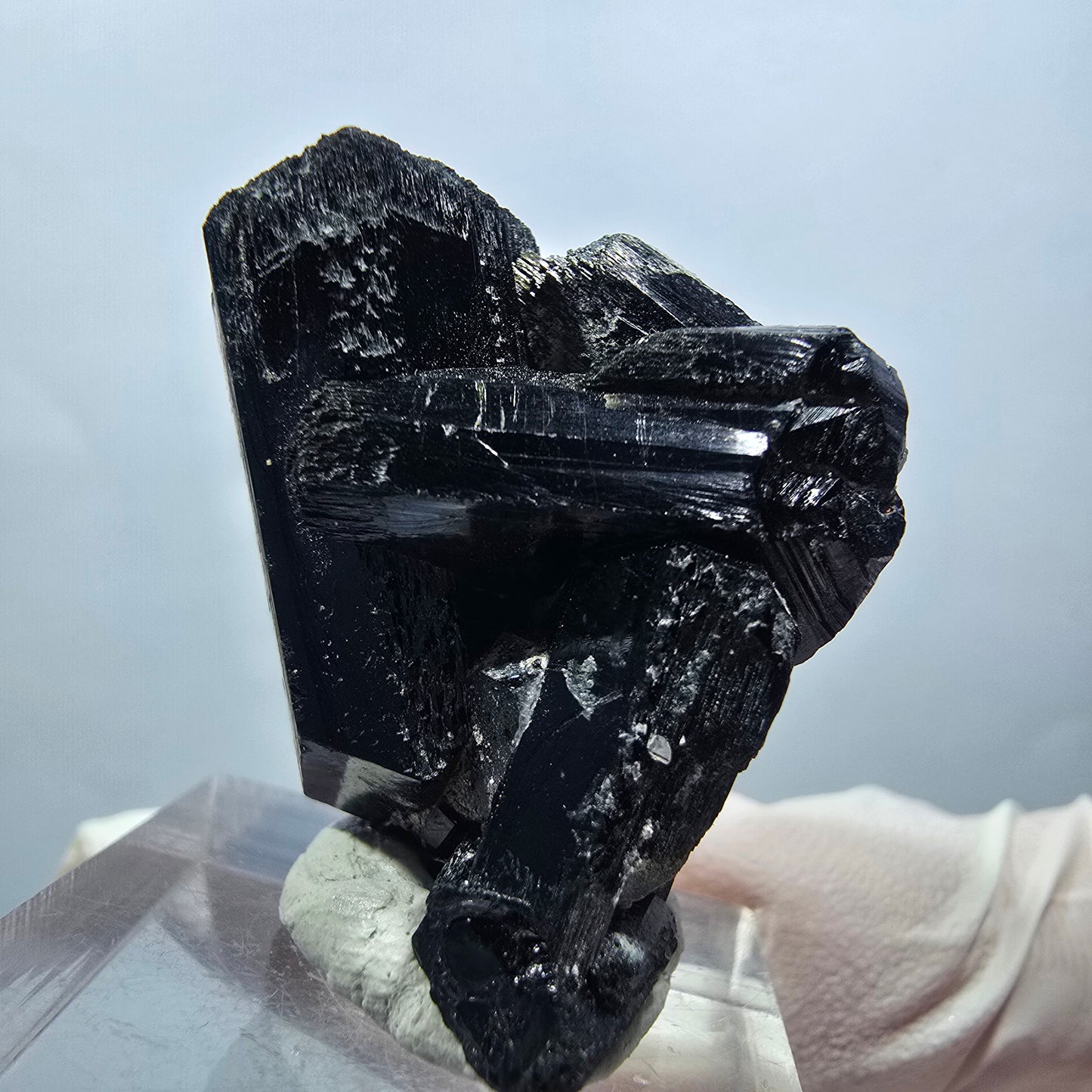 Seltene Schörl Turmalin, Hyalit Opal Stufe Erongo, Namibia 34*25*18mm #13125