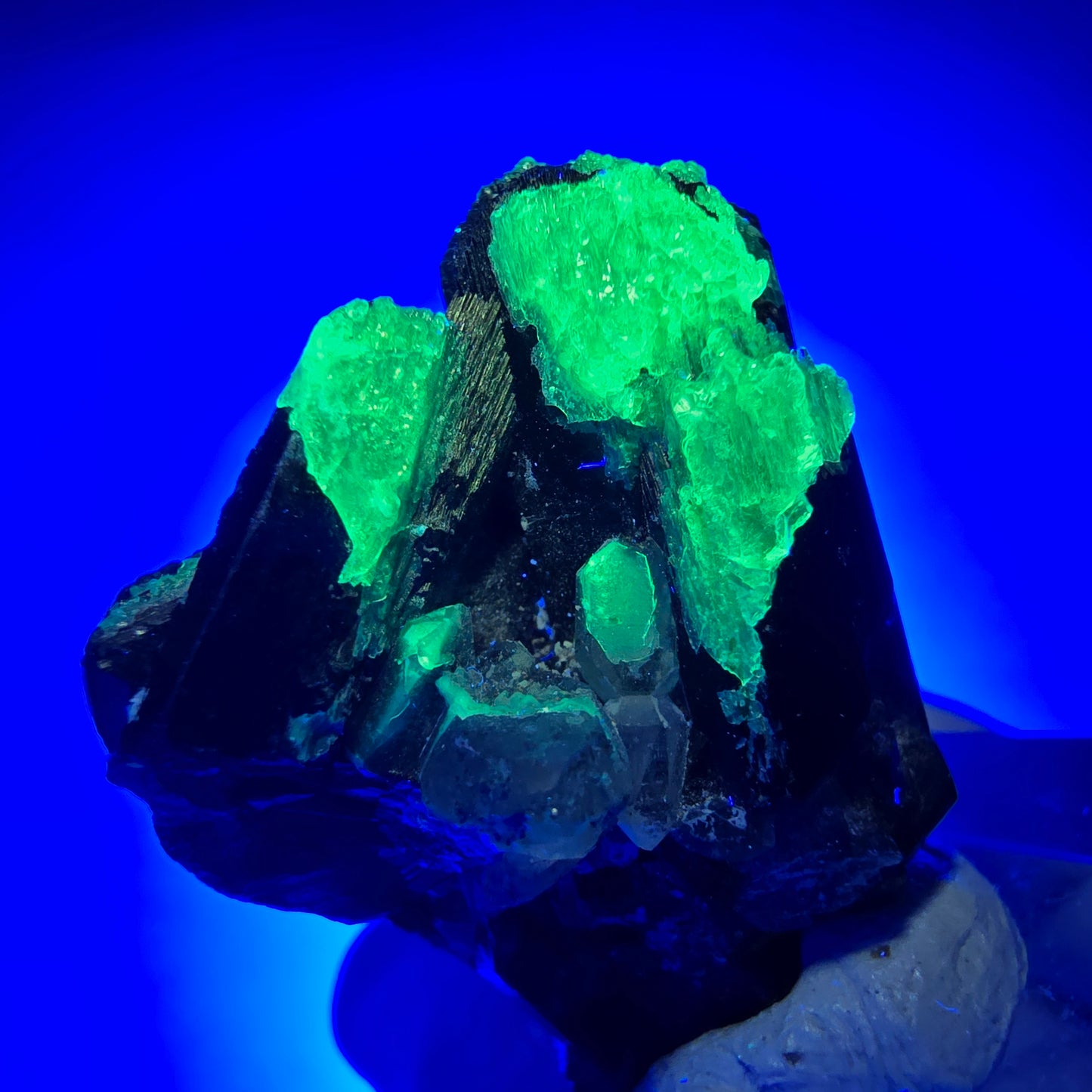 Seltene Schörl Turmalin, Hyalit Opal Stufe Erongo, Namibia 34*25*18mm #13125