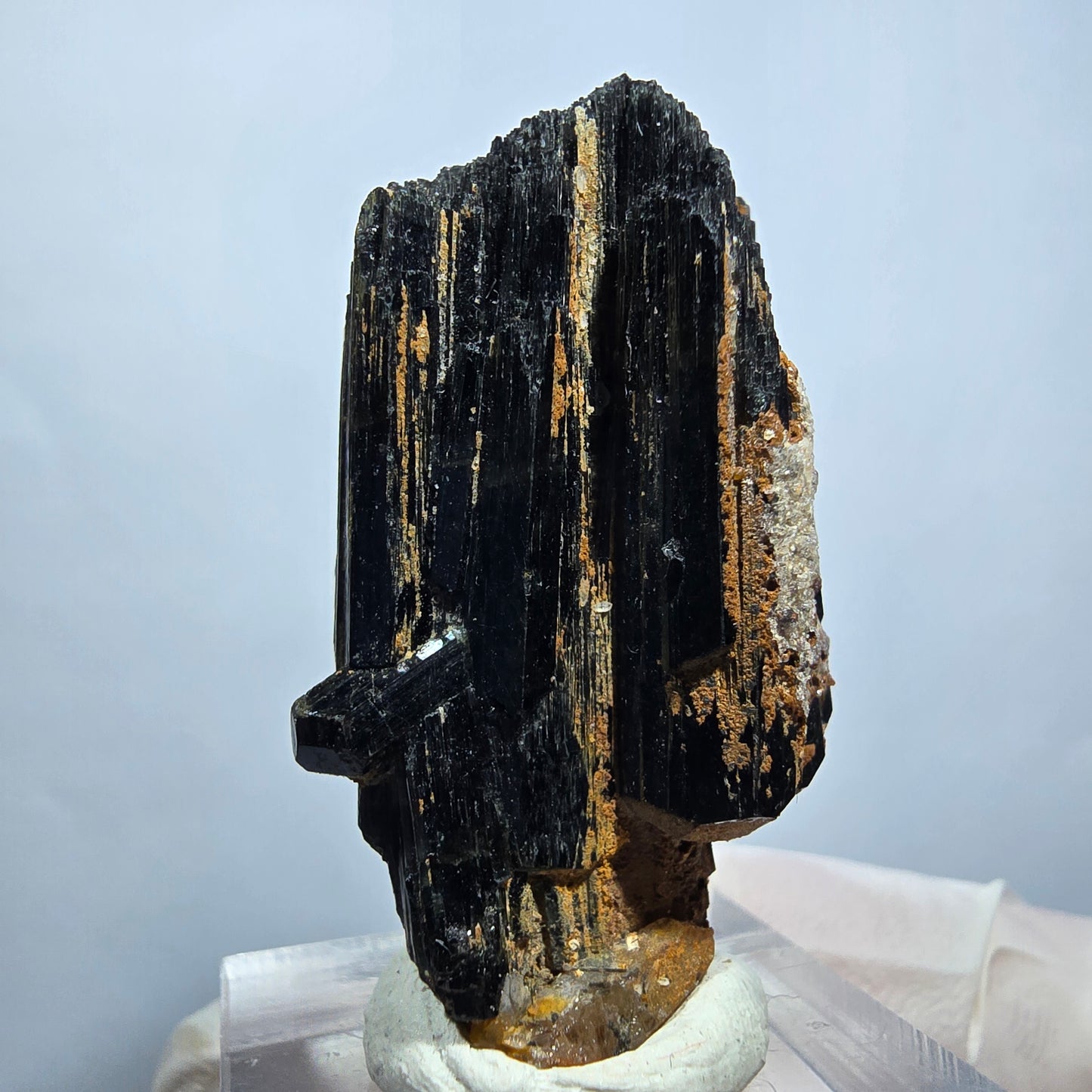 Seltene Schörl Turmalin, Rauchquarz Stufe, schwarz Erongo, Namibia 43*23*23mm #13133