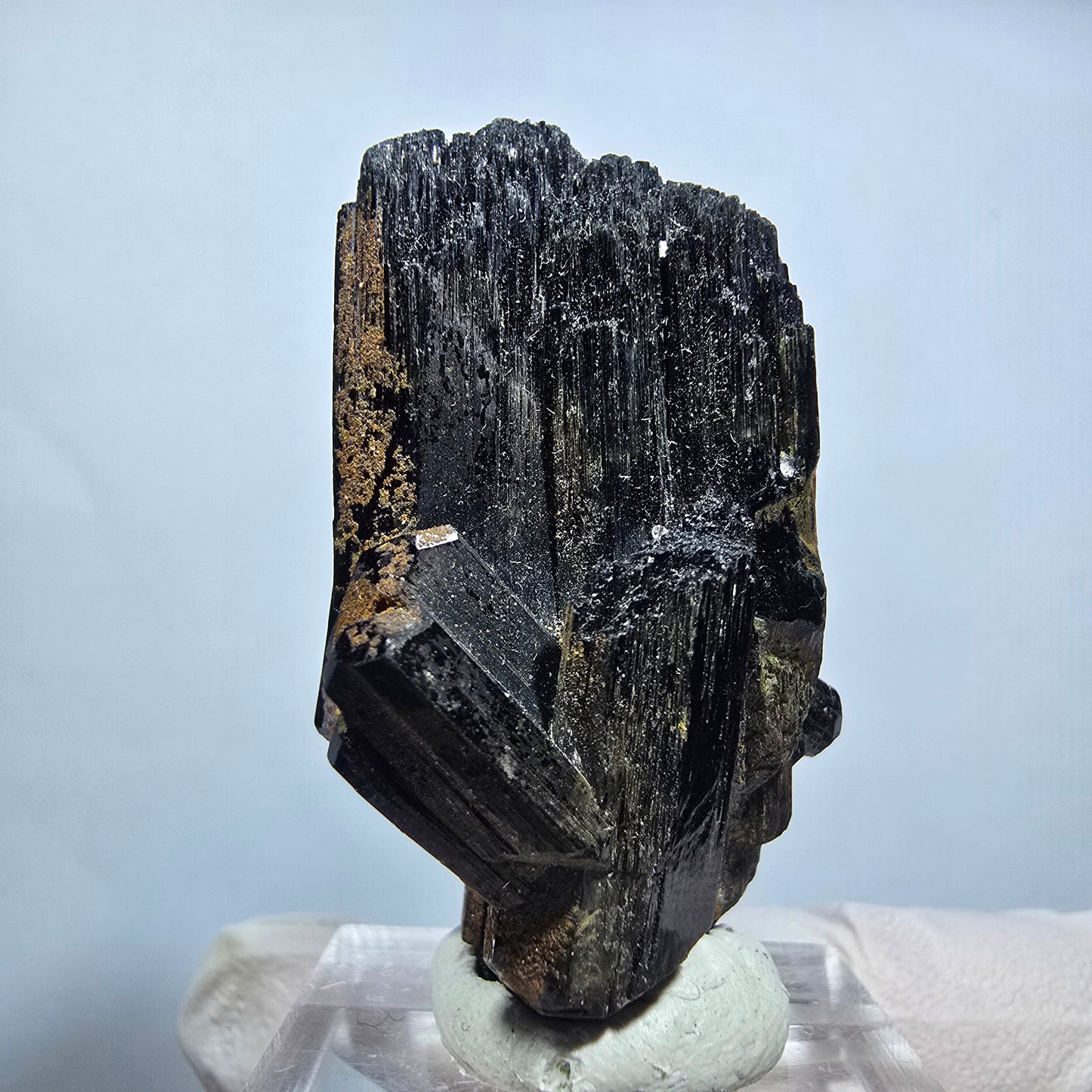 Seltene Schörl Turmalin, Rauchquarz Stufe, schwarz Erongo, Namibia 43*23*23mm #13133