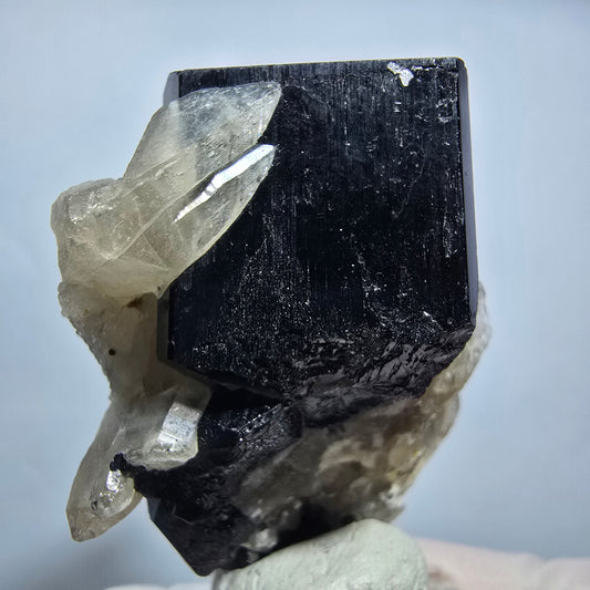 Symmetrische Schörl Turmalin, Rauchquarz, Hyalit Opal Stufe Erongo, Namibia 46*39*27mm #13138