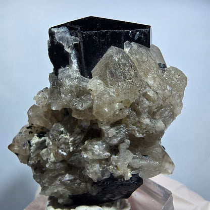 Symmetrische Schörl Turmalin, Rauchquarz, Hyalit Opal Stufe Erongo, Namibia 46*39*27mm #13138