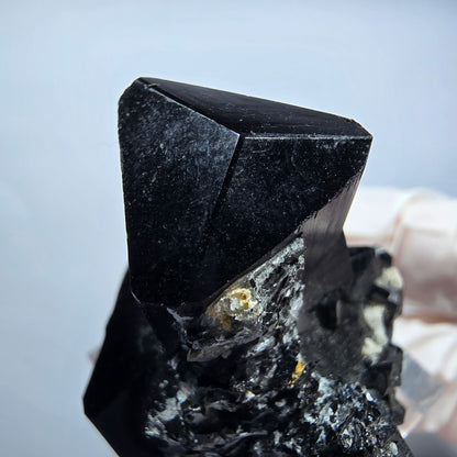 Symmetrische Schörl Turmalin, Rauchquarz, Hyalit Opal Stufe Erongo, Namibia 38*33*31mm #13140