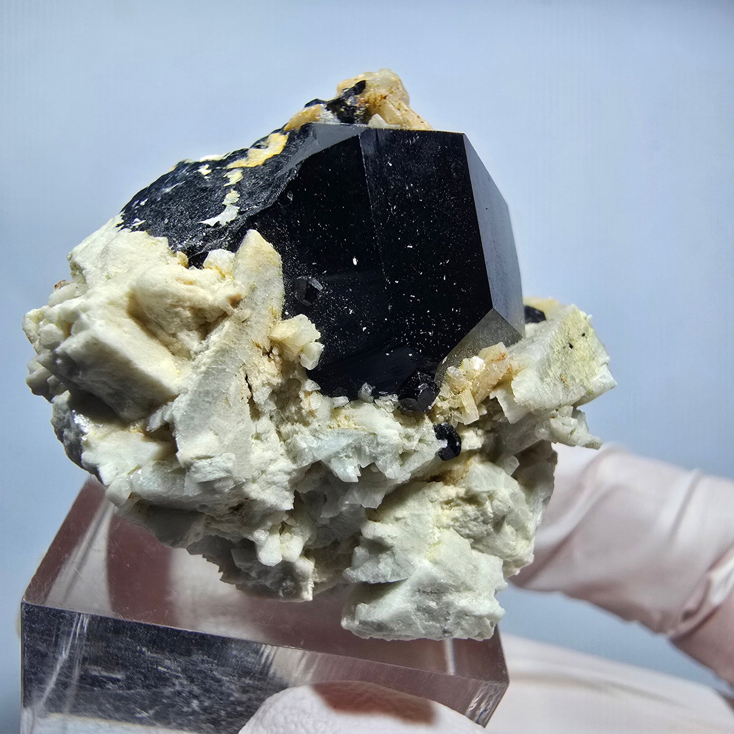 Seltene Schörl Turmalin, Hyalit Opal, Orthoklas Stufe Erongo, Namibia 39*36*27mm #13144