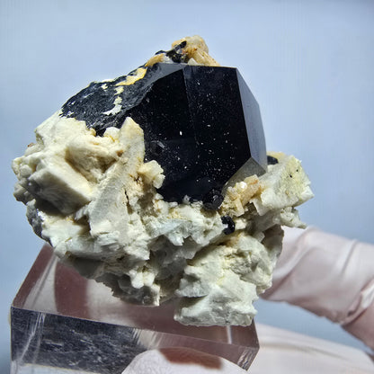 Seltene Schörl Turmalin, Hyalit Opal, Orthoklas Stufe Erongo, Namibia 39*36*27mm #13144