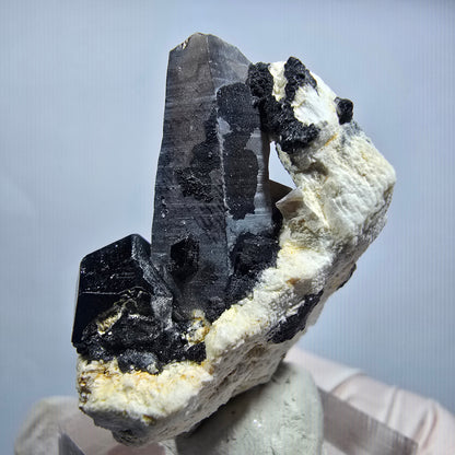 Seltene Schörl Turmalin, Rauchquarz, Orthoklas Stufe Erongo, Namibia 35*32*21mm #13145