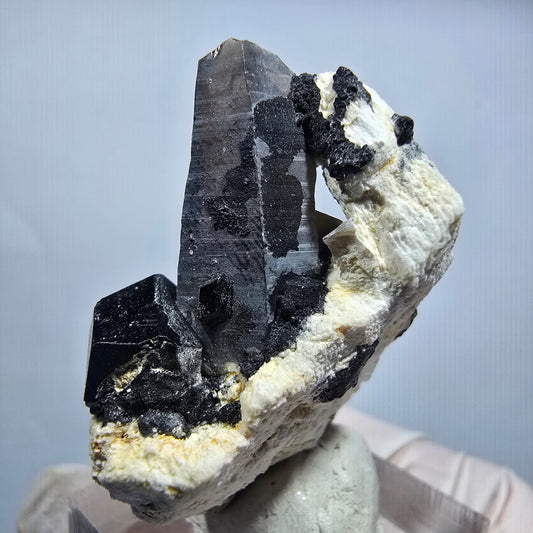 Seltene Schörl Turmalin, Rauchquarz, Orthoklas Stufe Erongo, Namibia 35*32*21mm #13145
