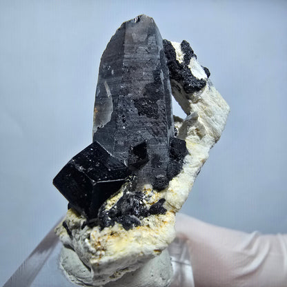 Seltene Schörl Turmalin, Rauchquarz, Orthoklas Stufe Erongo, Namibia 35*32*21mm #13145