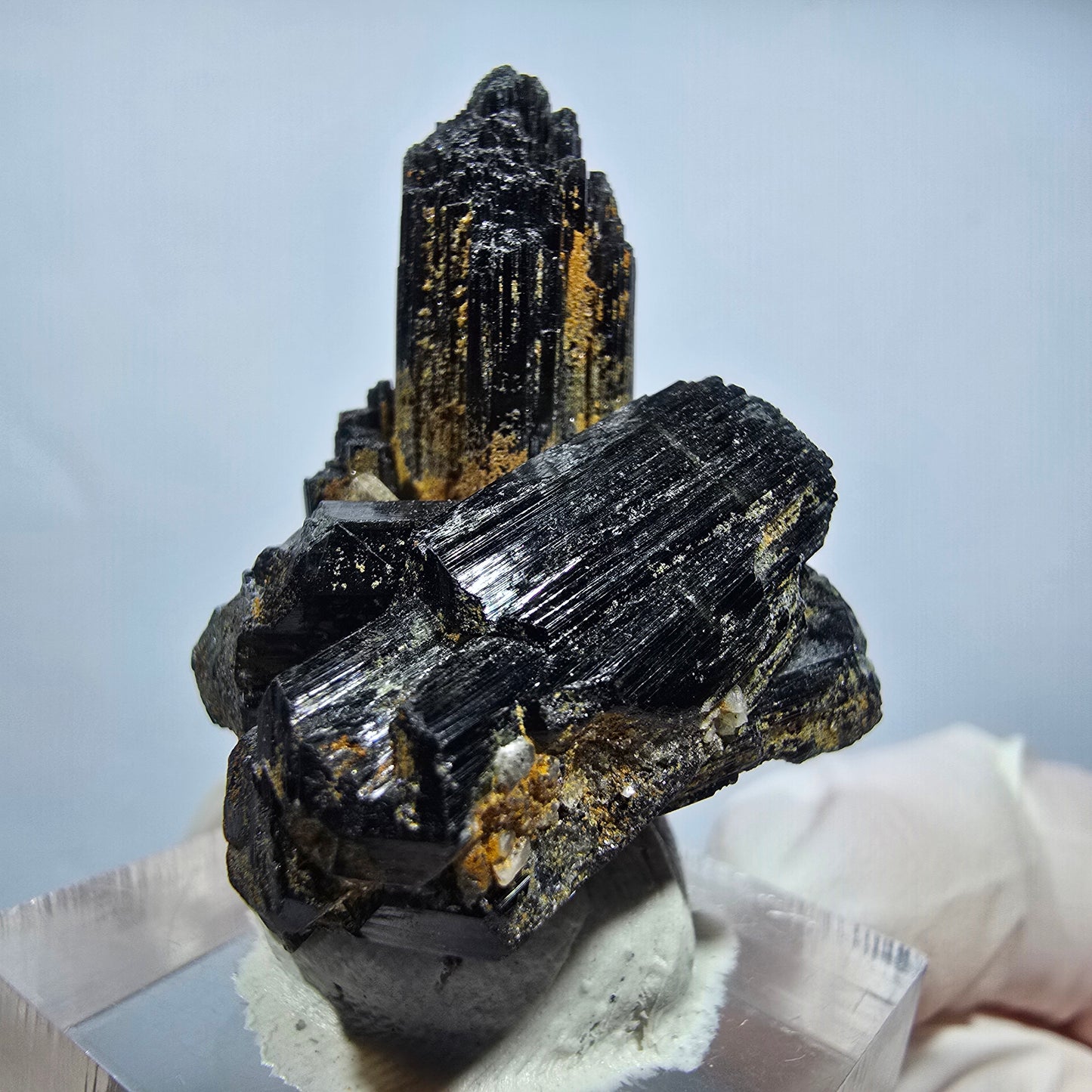 Seltene Schörl Turmalin, Goshenit (Beryl) Stufe Erongo, Namibia 34*31*22mm #13149