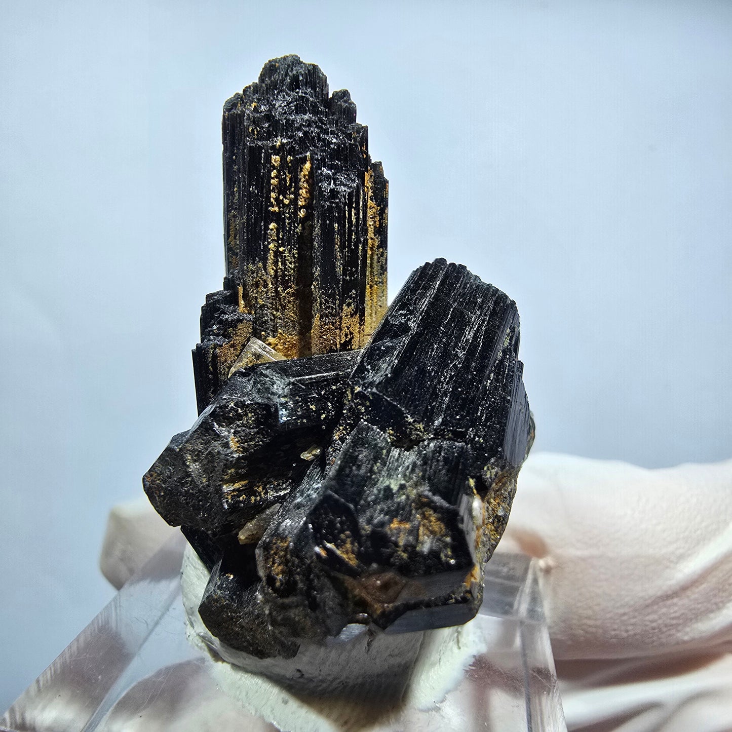 Seltene Schörl Turmalin, Goshenit (Beryl) Stufe Erongo, Namibia 34*31*22mm #13149