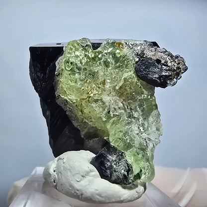 Symmetrische Schörl Turmalin, Hyalit Opal Stufe Erongo, Namibia 35*30*28mm #13154