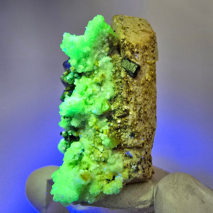 Phantom Fluorit, Hyalit Opal, Schörl Turmalin auf Orthoklas Erongo, Namibia 44*30*23mm #13170