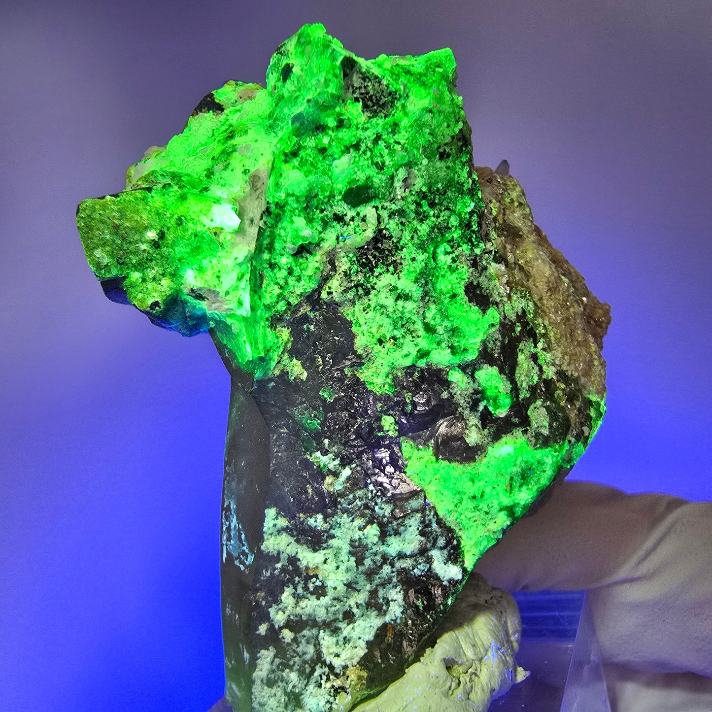 Phantom Fluorit, Hyalit Opal, Rauchquarz, Muskovit Erongo, Namibia 51*49*30mm #13172