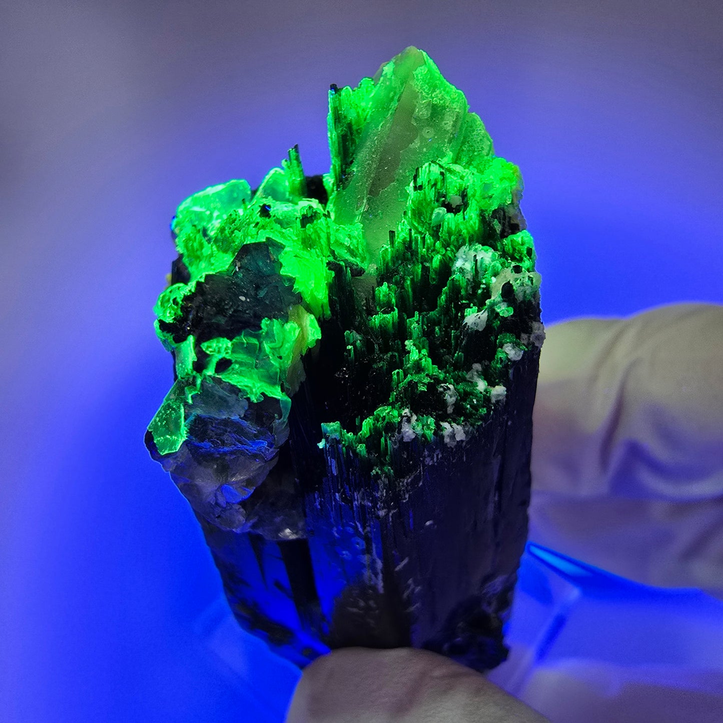 Phantom Fluorit, Hyalit, Schörl Turmalin, Rauchquarz, Muskovit Erongo, Namibia 57*25*24mm #13175