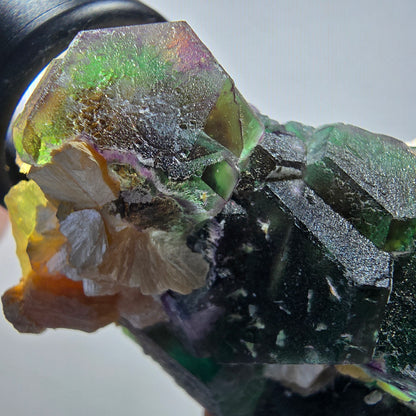 Phantom Fluorit Würfel, hexagonal, Muskovit Stufe Erongo, Namibia 65*47*39mm #13178