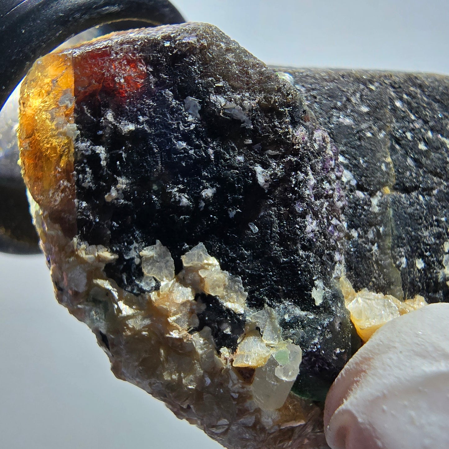 Phantom Fluorit Würfel, hexagonal, Muskovit Stufe Erongo, Namibia 57*54*36mm #13179