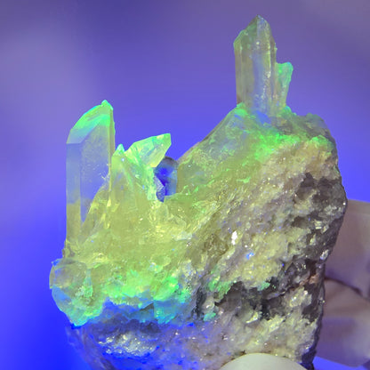 Phantom Fluorit, Hyalit Opal, Rauchquarz, Muskovit Erongo, Namibia 74*43*29mm #13187