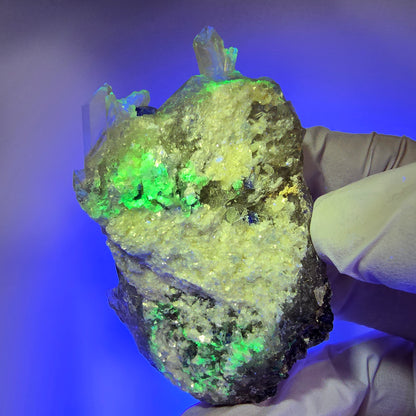 Phantom Fluorit, Hyalit Opal, Rauchquarz, Muskovit Erongo, Namibia 74*43*29mm #13187