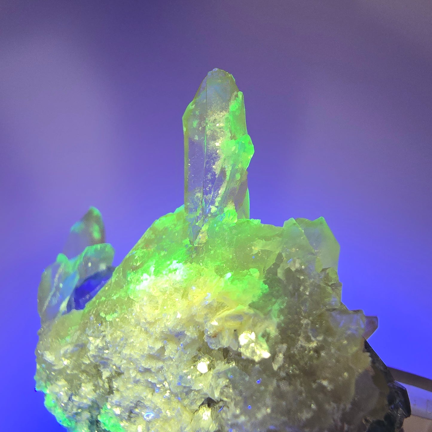 Phantom Fluorit, Hyalit Opal, Rauchquarz, Muskovit Erongo, Namibia 74*43*29mm #13187