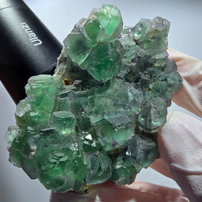 Phantom Fluorit Würfel, Hyalit Opal, Muskovit, Orthoklas Stufe Erongo, Namibia 65*50*33mm #13188