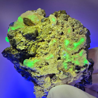 Phantom Fluorit Würfel, Hyalit Opal, Muskovit, Orthoklas Stufe Erongo, Namibia 65*50*33mm #13188