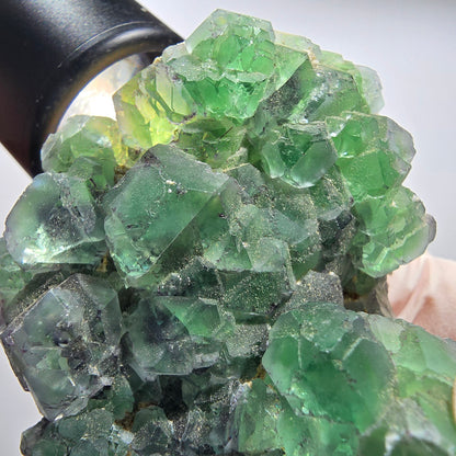 Phantom Fluorit Würfel, Hyalit Opal, Muskovit, Orthoklas Stufe Erongo, Namibia 65*50*33mm #13188