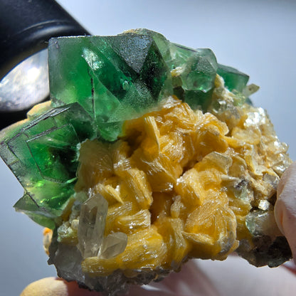Phantom Fluorit, Schörl Turmalin, Rauchquarz, Muskovit Erongo, Namibia 50*45*36mm #13190