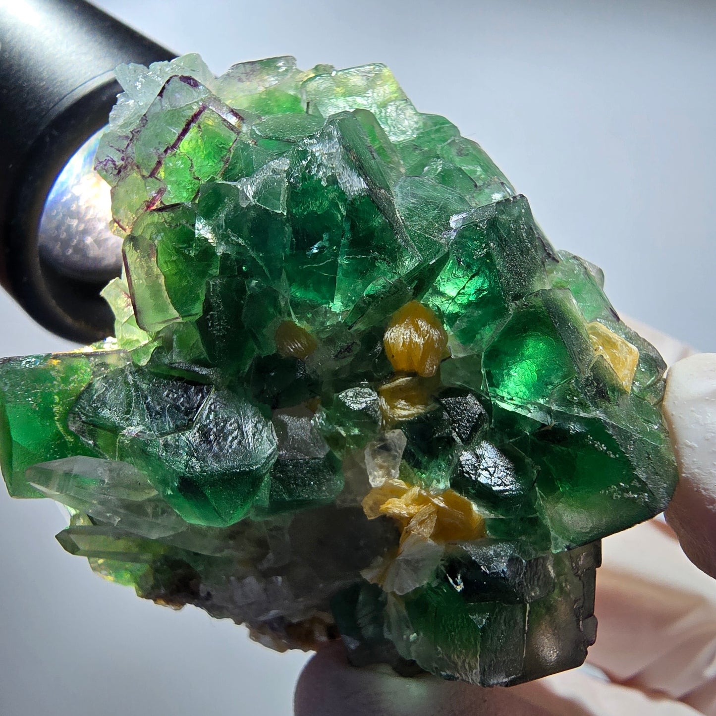 Phantom Fluorit, Schörl Turmalin, Rauchquarz, Muskovit Erongo, Namibia 50*45*36mm #13190