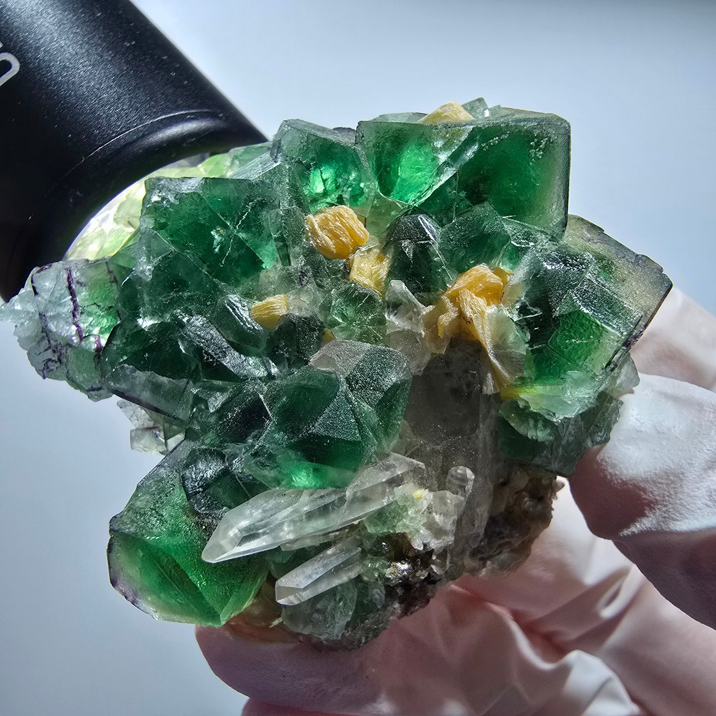 Phantom Fluorit, Schörl Turmalin, Rauchquarz, Muskovit Erongo, Namibia 50*45*36mm #13190