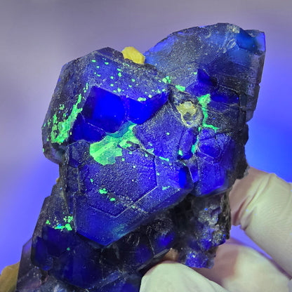 Phantom Fluorit, hexagonal, Hyalit, Schörl Turmalin, Muskovit Erongo, Namibia 103*41*46mm #13192