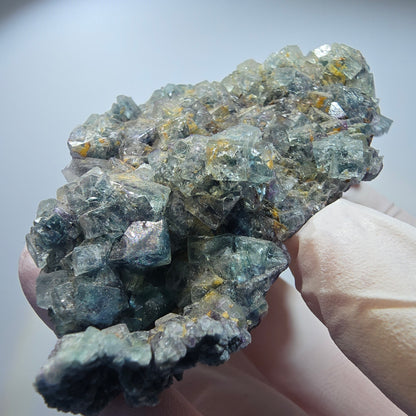 Phantom Fluorit Würfel, Schörl Turmalin, Orthoklas Stufe Erongo, Namibia 83*57*31mm #13193