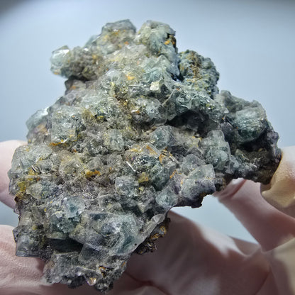 Phantom Fluorit Würfel, Schörl Turmalin, Orthoklas Stufe Erongo, Namibia 83*57*31mm #13193