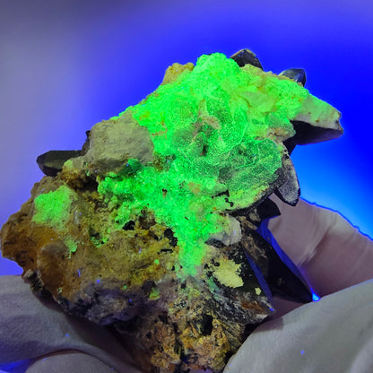 Schörl Turmalin, Skelett Rauchquarz, Hyalit Opal, Orthoklas Erongo, Namibia 54*41*48mm #13197