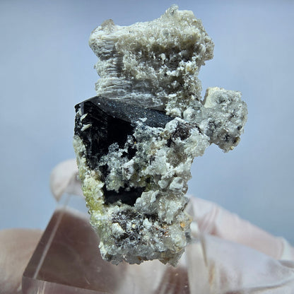 Symmetrische Schörl Turmalin, Hyalit Opal, Orthoklas Stufe Erongo, Namibia 38*27*22mm #13201