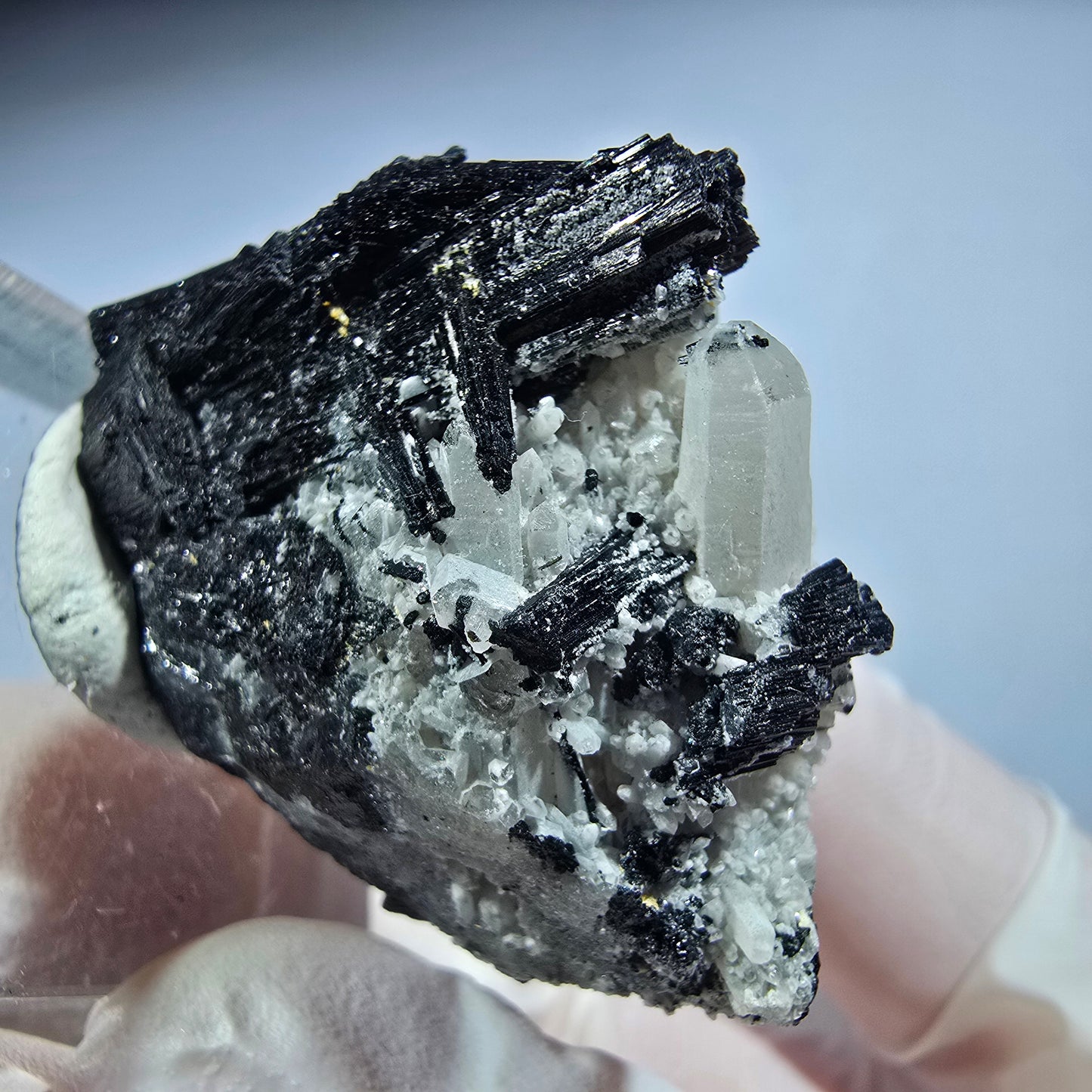 Seltene Schörl Turmalin, Rauchquarz Stufe Erongo, Namibia 37*29*20mm #13202