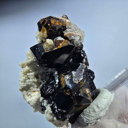 Symmetrische Schörl Turmalin, Hyalit Opal, Orthoklas Stufe Erongo, Namibia 34*21*17mm #13232