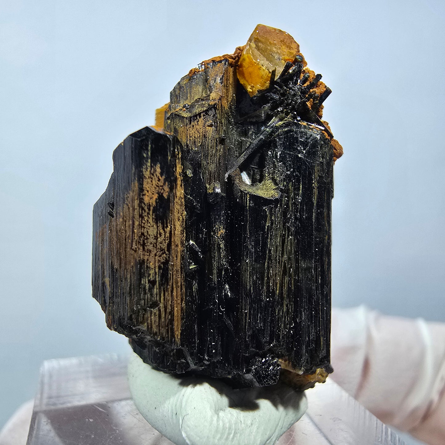 Seltene Goshenit (Beryl) auf Schörl Turmalin Stufe Erongo, Namibia 33*22*20mm #13244