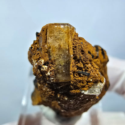 Seltene Goshenit (Beryl) auf Schörl Turmalin Stufe Erongo, Namibia 33*22*20mm #13244